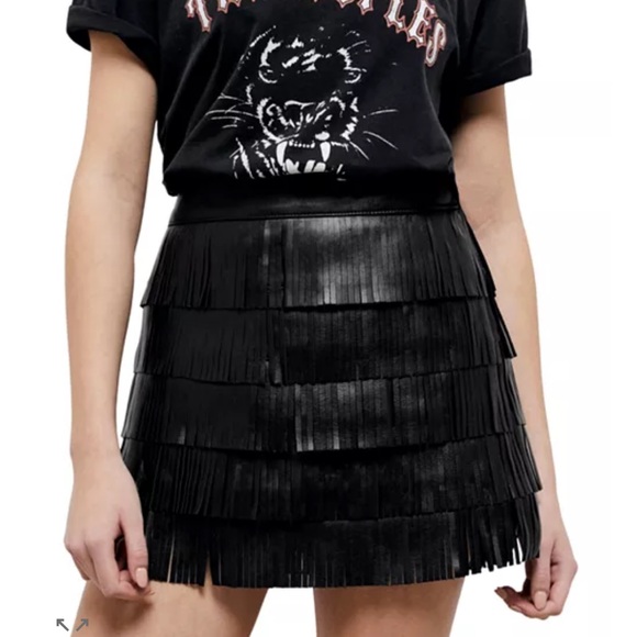 The Kooples Dresses & Skirts - The Kooples Black Layered Fringe Skirt